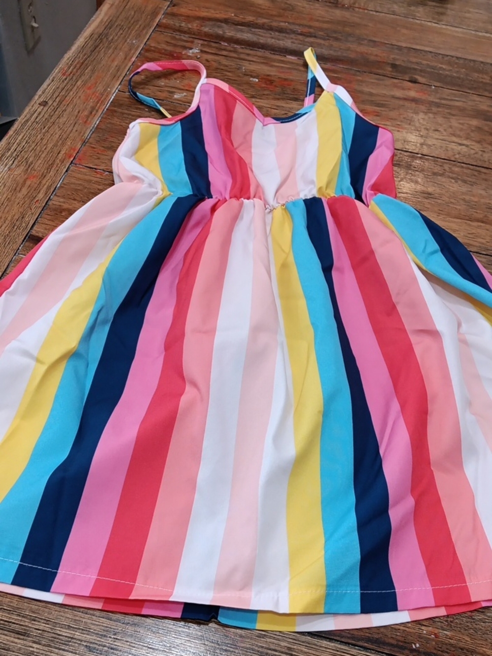Colorful Striped Spaghetti-strap Kids Dress
